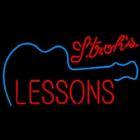 Strohs Guitar Lessons Beer Sign Enseigne Néon