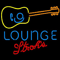 Strohs Guitar Lounge Beer Sign Enseigne Néon