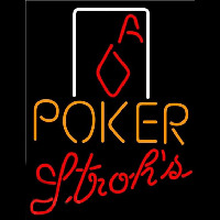 Strohs Poker Squver Ace Beer Sign Enseigne Néon