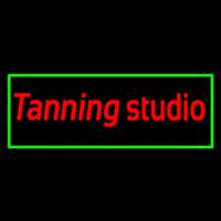 Tanning Studio With Green Border Enseigne Néon