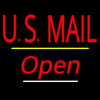 Us Mail Script2 Open Yellow Line Enseigne Néon