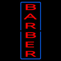 Vertical Red Barber With Blue Border Enseigne Néon