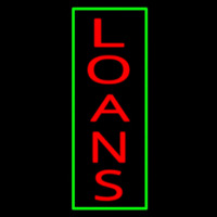 Vertical Red Loans Green Border Enseigne Néon