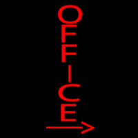 Vertical Red Office With Arrow Enseigne Néon