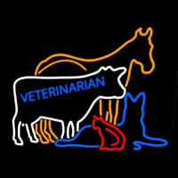 Vet Horse Cow Logo Enseigne Néon