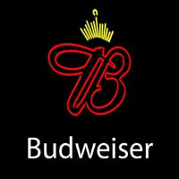 White Budweiser Crown Beer Sign Enseigne Néon