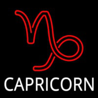 White Capricorn Red Logo Enseigne Néon