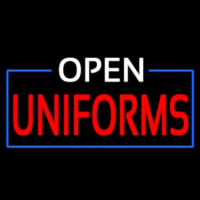 White Open Uniforms Blue Border Enseigne Néon