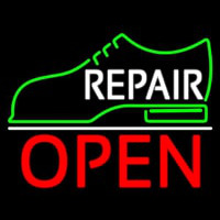 White Repair Shoe Logo Open Enseigne Néon