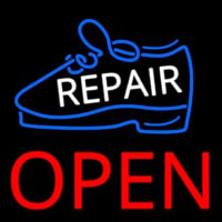 White Repair Shoe Open Enseigne Néon