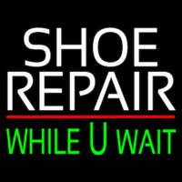 White Shoe Repair Green While You Wait Enseigne Néon