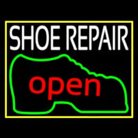 White Shoe Repair Open Enseigne Néon