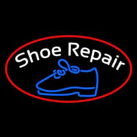 White Shoe Repair With Border Enseigne Néon