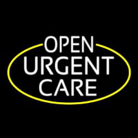 White Urgent Care Oval With Yellow Border Enseigne Néon