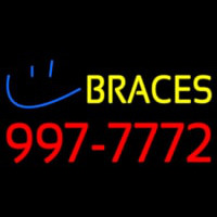 Yellow Braces Red Phone Number Enseigne Néon