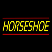 Yellow Horseshoe With Line Enseigne Néon