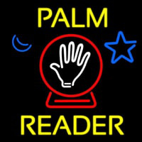 Yellow Palm Reader With Crystal Enseigne Néon