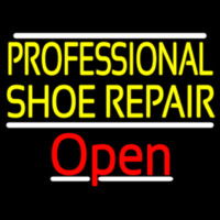 Yellow Professional Shoe Repair Open Enseigne Néon