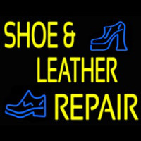 Yellow Shoe And Leather Repair Enseigne Néon