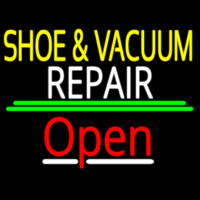 Yellow Shoe And Vacuum White Repair Open Enseigne Néon