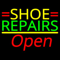 Yellow Shoe Green Repairs Open Enseigne Néon