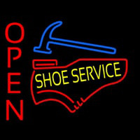 Yellow Shoe Service Open Enseigne Néon