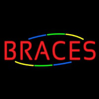 Multi Colored Deco Style Braces Enseigne Néon