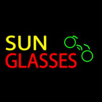 Yellow Sun Red Glasses With Logo Enseigne Néon