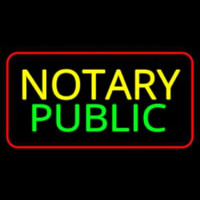 Notary Public Red Border Enseigne Néon