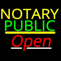 Notary Public Open Yellow Line Enseigne Néon