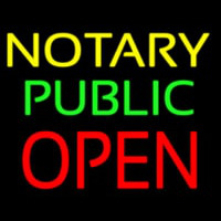 Yellow Notary Public Open Enseigne Néon