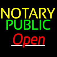 Notary Public Red Open Enseigne Néon