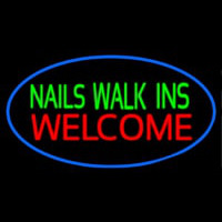 Green Nails Walk Ins Welcome Enseigne Néon