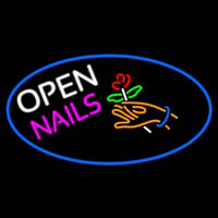 Nails Open Logo Enseigne Néon