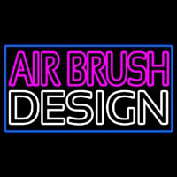 Pink Airbrush Design With Blue Border Enseigne Néon