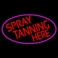 Red Spray Tanning Here Enseigne Néon