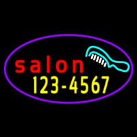 Salon With Comb And Number Enseigne Néon