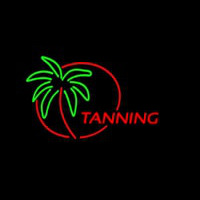 Red Tanning With Palm Tree Enseigne Néon