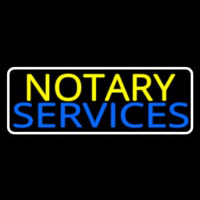 Notary Services With White Border Enseigne Néon