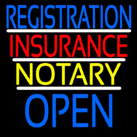 Registration Insurance Notary Open Enseigne Néon