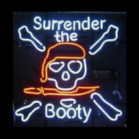 surrender the booty skull Pirate Cranial BAR PUB  Enseigne Néon